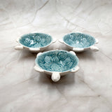 Sea Turtle Light Blue White Bowl (1 dish approx. 5.5+ inches) Blue White Sea Turtle Ceramic Dish for gifting jewelry trinkets & candy!