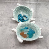 Sea Turtle Light Green White Bowl (1 dish approx. 7+ inches) Green White Sea Turtle Ceramic Dish for gifting jewelry trinkets & candy!