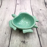 Sea Turtle Pastel Green Plate (1 dish approx. 6.75+ inches wide) Green Sea Turtle Ceramic Dish for coastal table charm display & kitchen accent