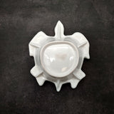Sea Turtle Glossy White Ceramic Plate (1 dish approx. 6.75+ inches wide) White Turtle Dish for coastal table display & nautical decor!