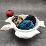 Sea Turtle Glossy White Ceramic Plate (1 dish approx. 6.75+ inches wide) White Turtle Dish for coastal table display & nautical decor!