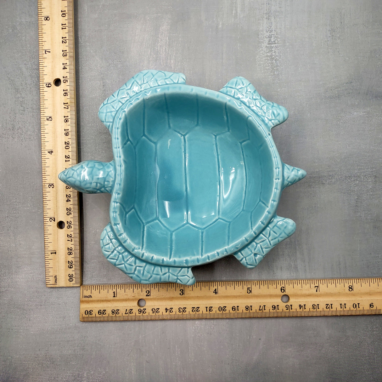 Sea Turtle Powder Blue Bowl (1 dish approx. 6.75+ inches) Blue Sea Turtle Ceramic Dish for gifting jewelry trinkets & candy!