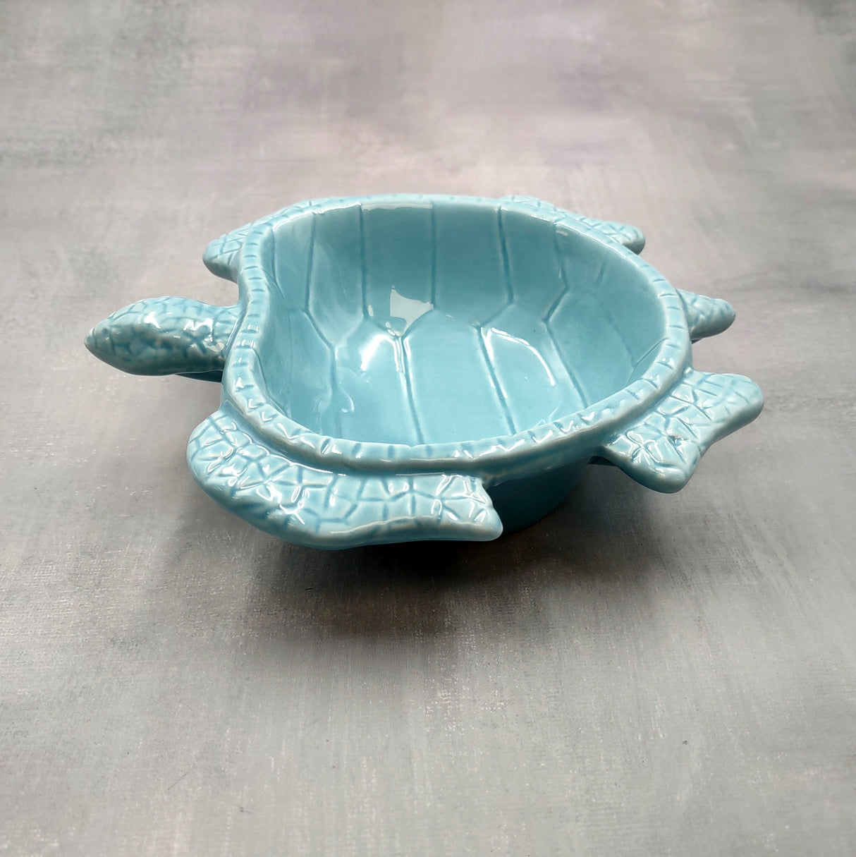 Sea Turtle Powder Blue Bowl (1 dish approx. 6.75+ inches) Blue Sea Turtle Ceramic Dish for gifting jewelry trinkets & candy!