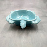 Sea Turtle Powder Blue Bowl (1 dish approx. 6.75+ inches) Blue Sea Turtle Ceramic Dish for gifting jewelry trinkets & candy!