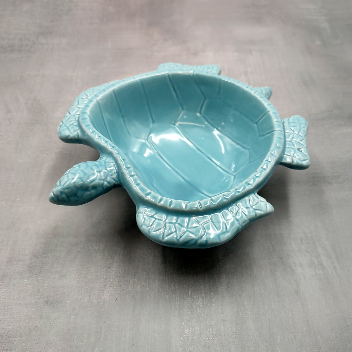 Sea Turtle Powder Blue Bowl (1 dish approx. 6.75+ inches) Blue Sea Turtle Ceramic Dish for gifting jewelry trinkets & candy!