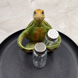 Green Sea Turtle Salt Pepper Shaker Holder Set (1 turtle approx. 5.5+ inches) Green Sea Turtle Spice Shaker Holder for kitchen or table!