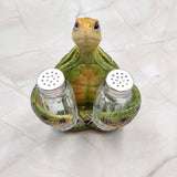 Green Sea Turtle Salt Pepper Shaker Holder Set (1 turtle approx. 5.5+ inches) Green Sea Turtle Spice Shaker Holder for kitchen or table!