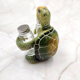 Green Sea Turtle Salt Pepper Shaker Holder Set (1 turtle approx. 5.5+ inches) Green Sea Turtle Spice Shaker Holder for kitchen or table!