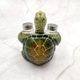 Green Sea Turtle Salt Pepper Shaker Holder Set (1 turtle approx. 5.5+ inches) Green Sea Turtle Spice Shaker Holder for kitchen or table!