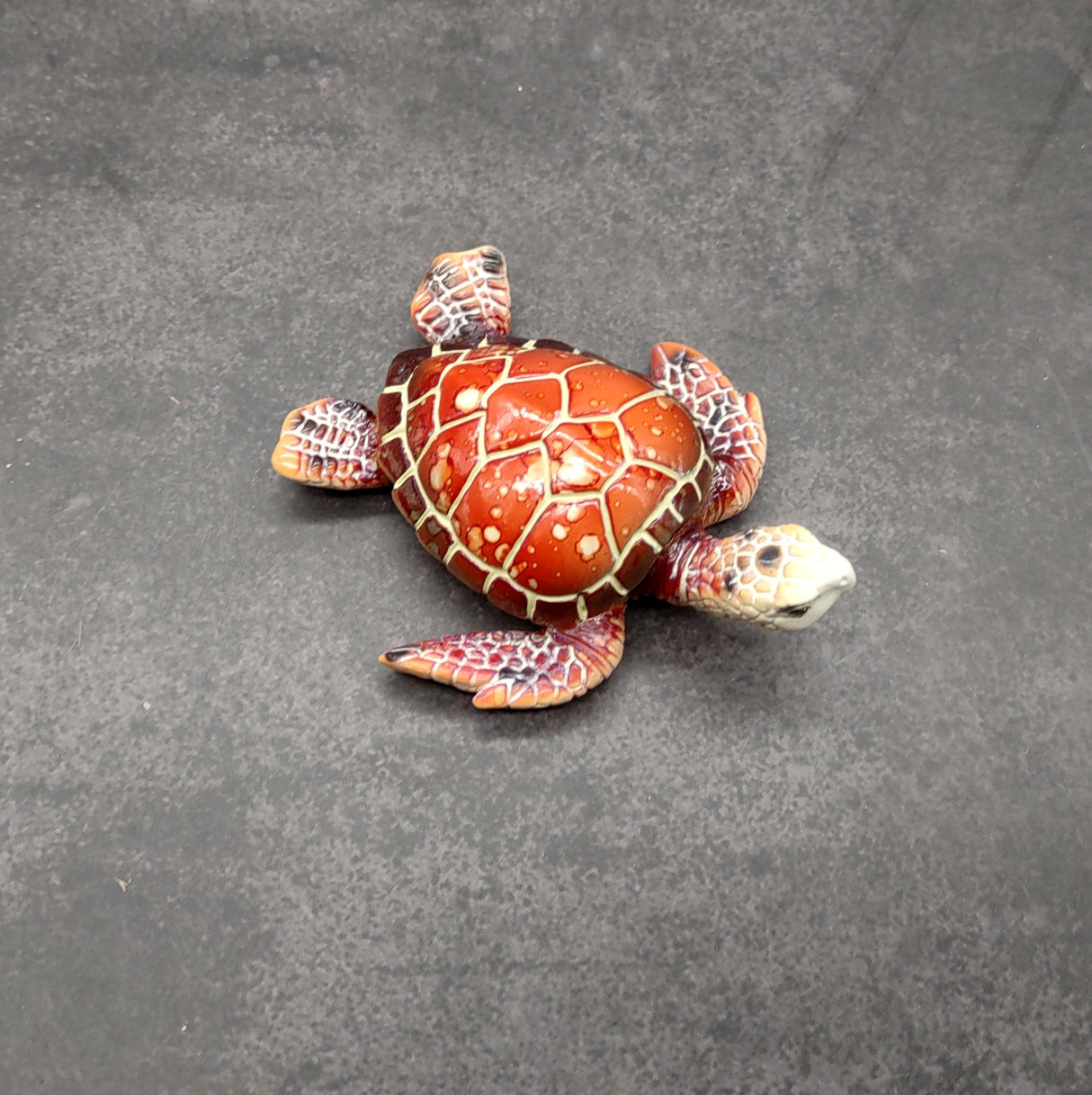 Orange Sea Turtle Resin Fridge Magnet (1 turtle approx. 3+ inches) Orange Red Resin Sea Turtle Magnet Gift for coastal fridges & cabinets!