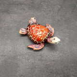 Orange Sea Turtle Resin Fridge Magnet (1 turtle approx. 3+ inches) Orange Red Resin Sea Turtle Magnet Gift for coastal fridges & cabinets!
