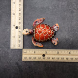 Orange Sea Turtle Resin Fridge Magnet (1 turtle approx. 3+ inches) Orange Red Resin Sea Turtle Magnet Gift for coastal fridges & cabinets!