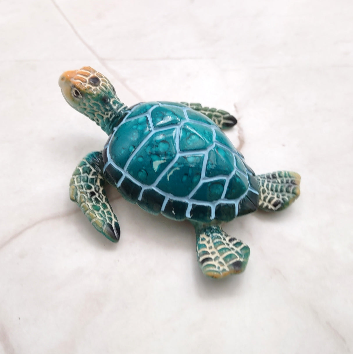 Teal Blue Sea Turtle Resin Fridge Magnet (1 turtle approx. 3+ inches) Aqua Teal Blue Resin Sea Turtle Magnet Gift for fridges & cabinets!
