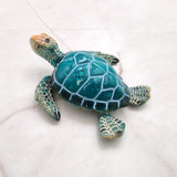 Teal Blue Sea Turtle Resin Fridge Magnet (1 turtle approx. 3+ inches) Aqua Teal Blue Resin Sea Turtle Magnet Gift for fridges & cabinets!