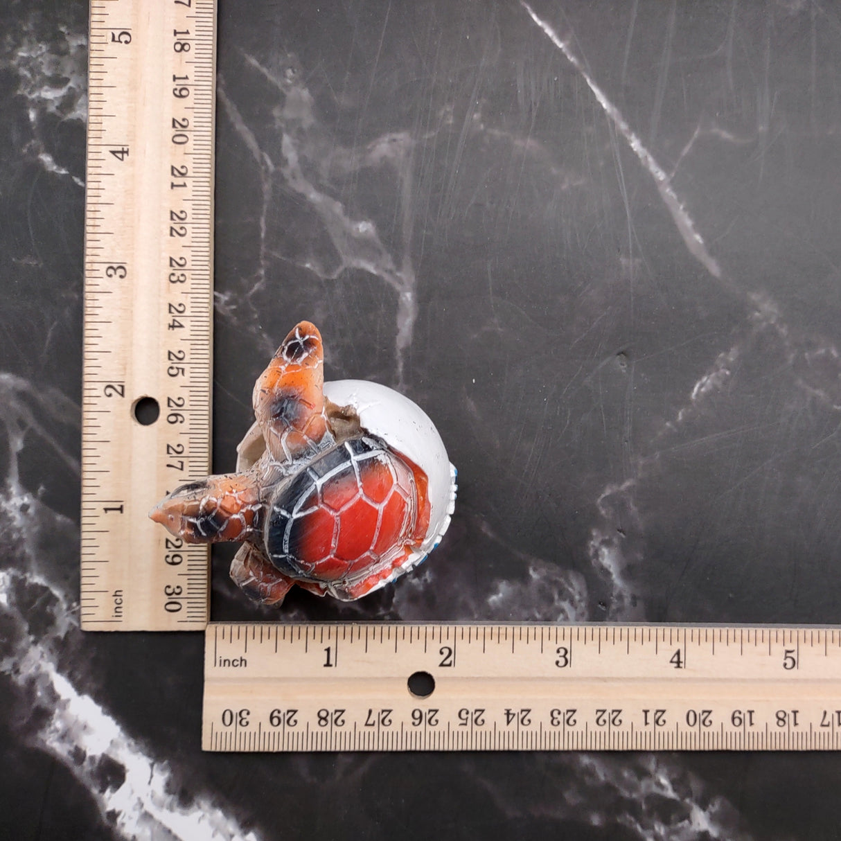 Sea Turtle Egg Hatchling Red Shell (1 sea turtle approx. 2+ inches) Red Painted Resin Baby Sea Turtle Egg Figure for coastal home décor!