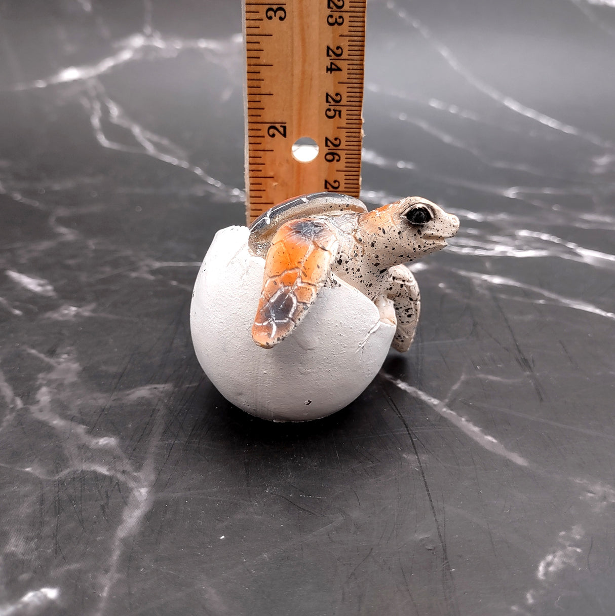 Sea Turtle Egg Hatchling Red Shell (1 sea turtle approx. 2+ inches) Red Painted Resin Baby Sea Turtle Egg Figure for coastal home décor!