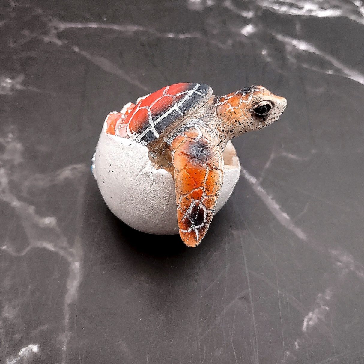 Sea Turtle Egg Hatchling Red Shell (1 sea turtle approx. 2+ inches) Red Painted Resin Baby Sea Turtle Egg Figure for coastal home décor!