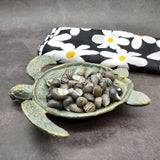 Cast Iron Sea Turtle Green Metal Dish (1 bowl approx. 7+ inches) Green Metal Sea Turtle Dish for jewelry trinkets & home décor!