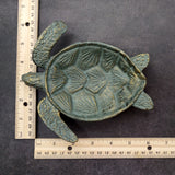 Cast Iron Sea Turtle Green Metal Dish (1 bowl approx. 7+ inches) Green Metal Sea Turtle Dish for jewelry trinkets & home décor!
