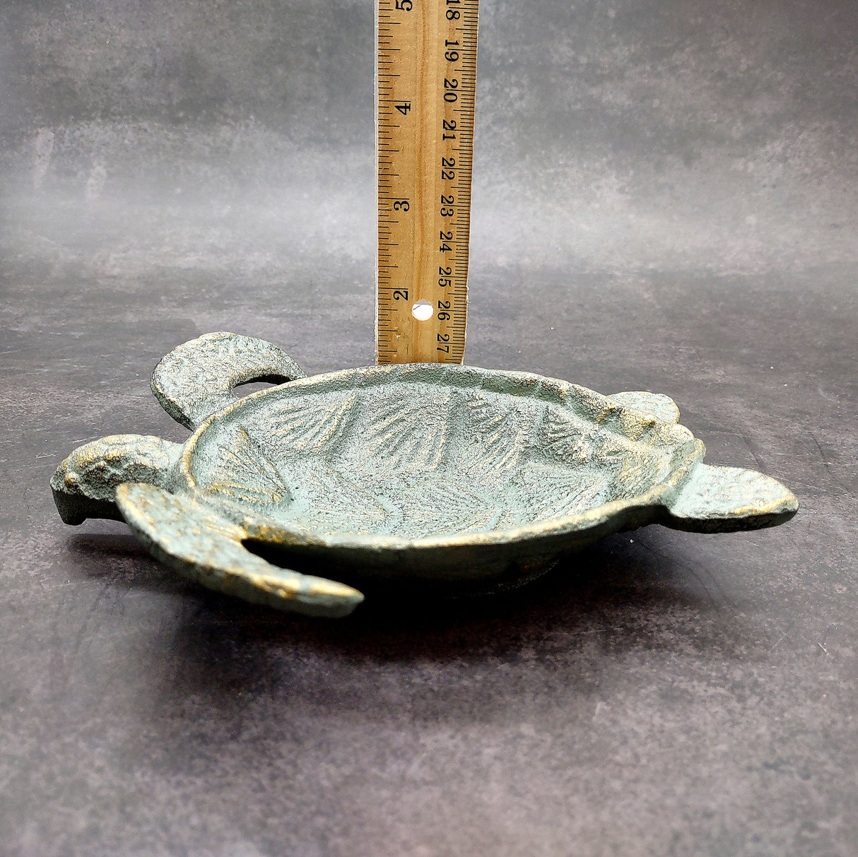 Cast Iron Sea Turtle Green Metal Dish (1 bowl approx. 7+ inches) Green Metal Sea Turtle Dish for jewelry trinkets & home décor!