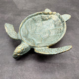 Cast Iron Sea Turtle Green Metal Dish (1 bowl approx. 7+ inches) Green Metal Sea Turtle Dish for jewelry trinkets & home décor!