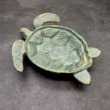 Cast Iron Sea Turtle Green Metal Dish (1 bowl approx. 7+ inches) Green Metal Sea Turtle Dish for jewelry trinkets & home décor!