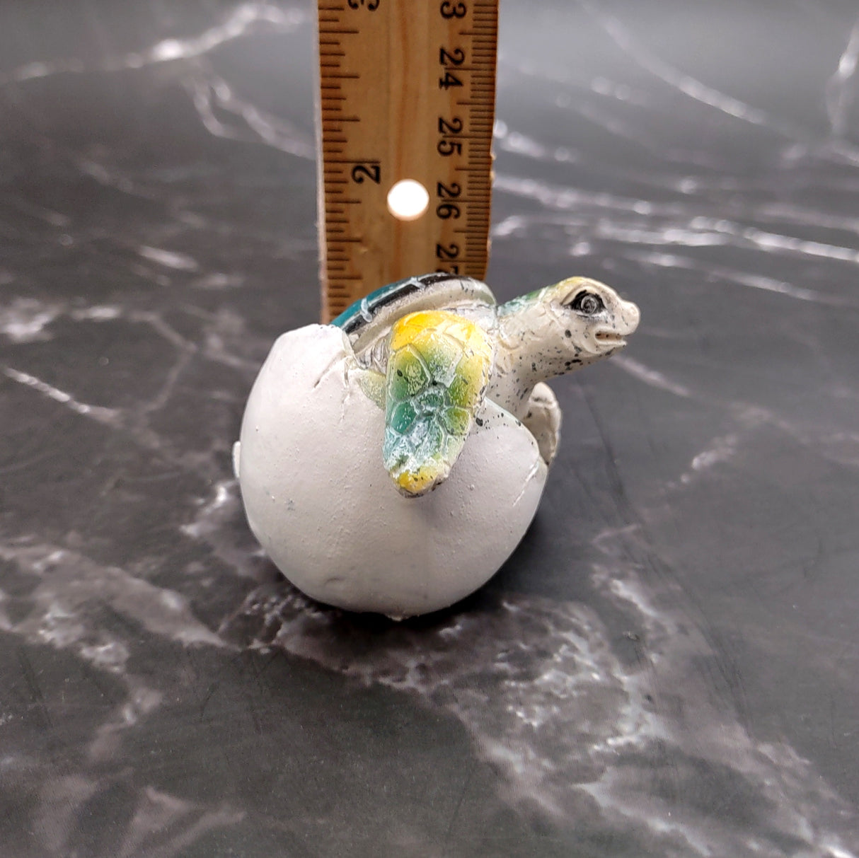 Sea Turtle Egg Hatchling Aqua Blue Shell (1 sea turtle approx. 2+ inches) Blue Painted Resin Baby Sea Turtle Egg for coastal home décor!