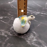 Sea Turtle Egg Hatchling Aqua Blue Shell (1 sea turtle approx. 2+ inches) Blue Painted Resin Baby Sea Turtle Egg for coastal home décor!