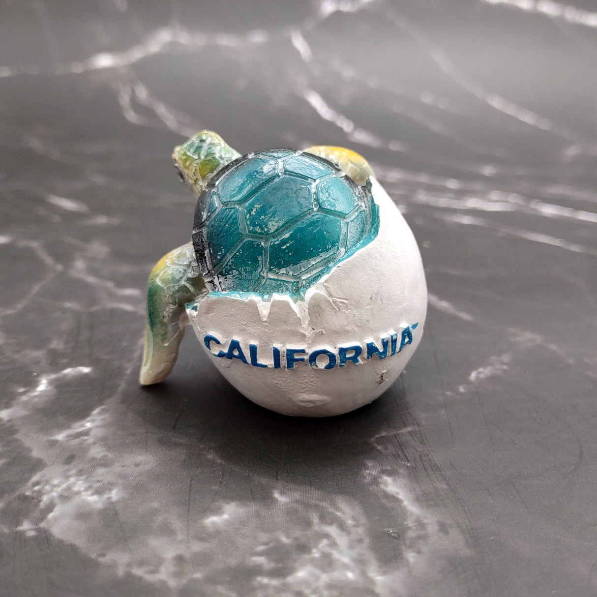 Sea Turtle Egg Hatchling Aqua Blue Shell (1 sea turtle approx. 2+ inches) Blue Painted Resin Baby Sea Turtle Egg for coastal home décor!