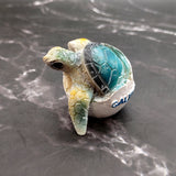 Sea Turtle Egg Hatchling Aqua Blue Shell (1 sea turtle approx. 2+ inches) Blue Painted Resin Baby Sea Turtle Egg for coastal home décor!