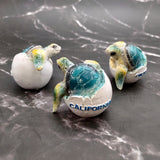 Sea Turtle Egg Hatchling Aqua Blue Shell (1 sea turtle approx. 2+ inches) Blue Painted Resin Baby Sea Turtle Egg for coastal home décor!