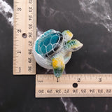 Sea Turtle Egg Hatchling Aqua Blue Shell (1 sea turtle approx. 2+ inches) Blue Painted Resin Baby Sea Turtle Egg for coastal home décor!