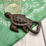 Brown Metal Sea Turtle Bottle Opener (1 opener approx. 4.5+ inches) Cast Iron Patina Sea Turtle Bottle Opener for coastal kitchen or home!