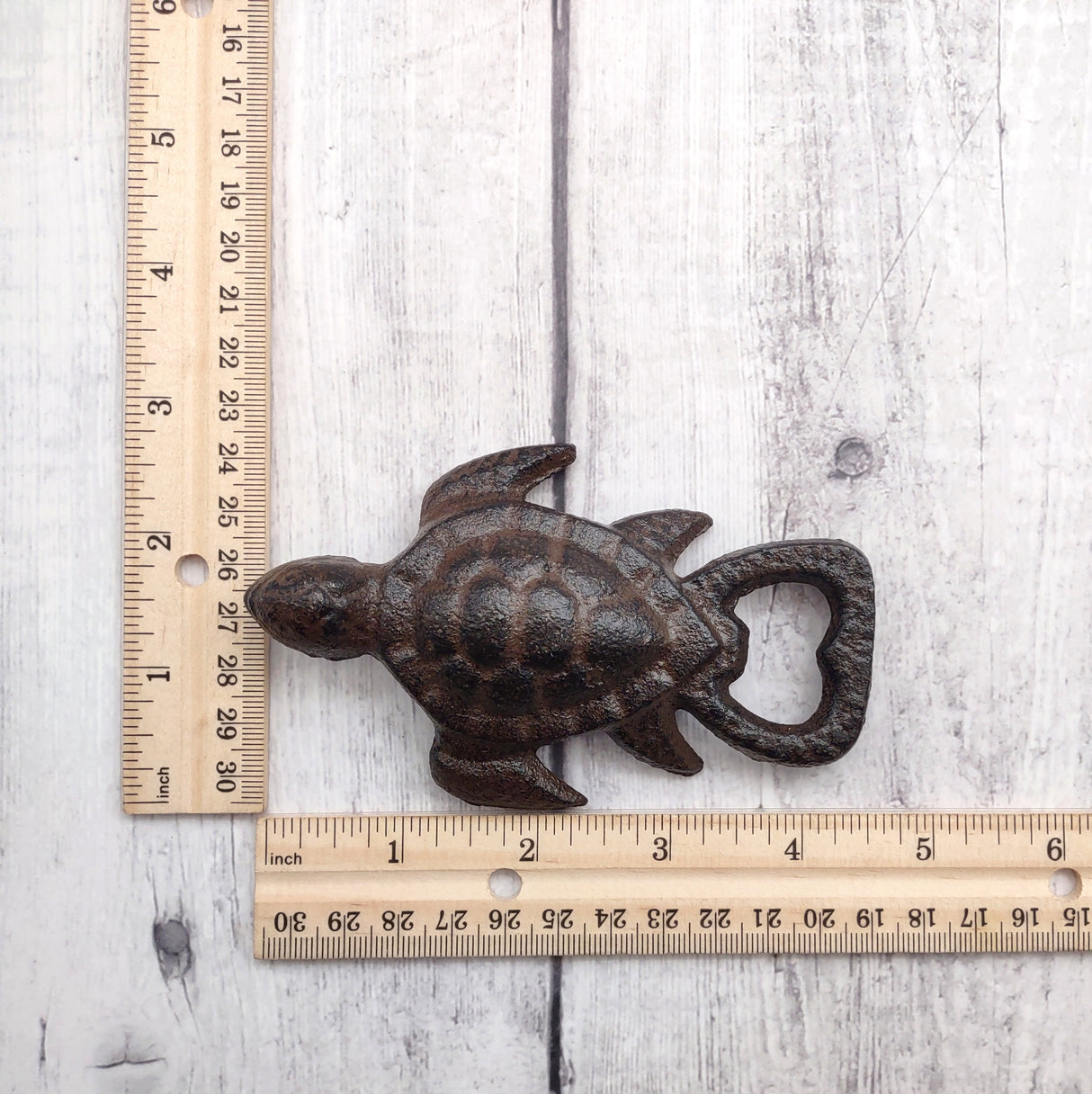 Brown Metal Sea Turtle Bottle Opener (1 opener approx. 4.5+ inches) Cast Iron Patina Sea Turtle Bottle Opener for coastal kitchen or home!