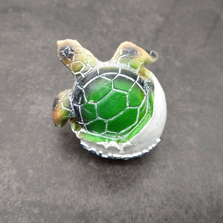 Sea Turtle Egg Hatchling Green Shell (1 sea turtle approx. 2+ inches) Green Painted Resin Baby Sea Turtle Egg for coastal home décor!