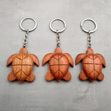 Handmade Koa Wood Sea Turtle Keychain (1 keychain approx. 2.5+ inches) Wooden Sea Turtle Keychain for gifting or decorative charm!