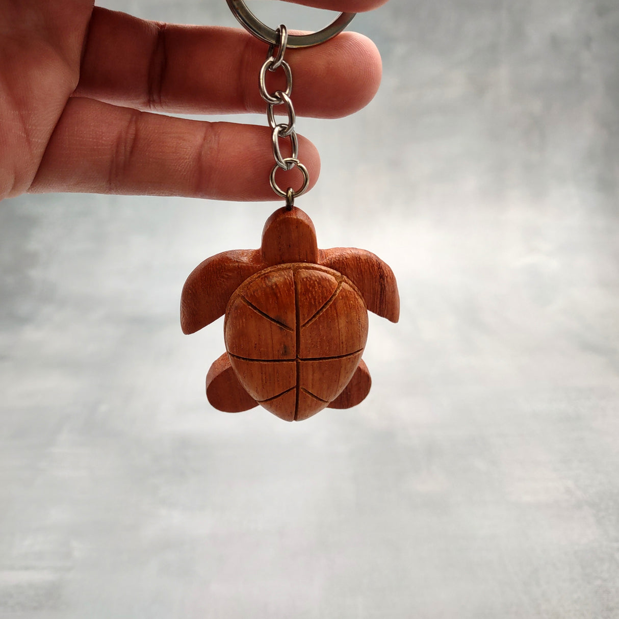 Handmade Koa Wood Sea Turtle Keychain (1 keychain approx. 2.5+ inches) Wooden Sea Turtle Keychain for gifting or decorative charm!