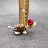 Cowrie Shell Sea Turtle Figurines Red Hat (3 figures approx. 2+ inches) Cute Cowrie Seashell Sea Turtles for gifts decor & display!