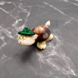 Cowrie Shell Sea Turtle Figurines Green Hat (3 figures approx. 2+ inches) Cute Cowrie Seashell Sea Turtles for gifts decor & display!