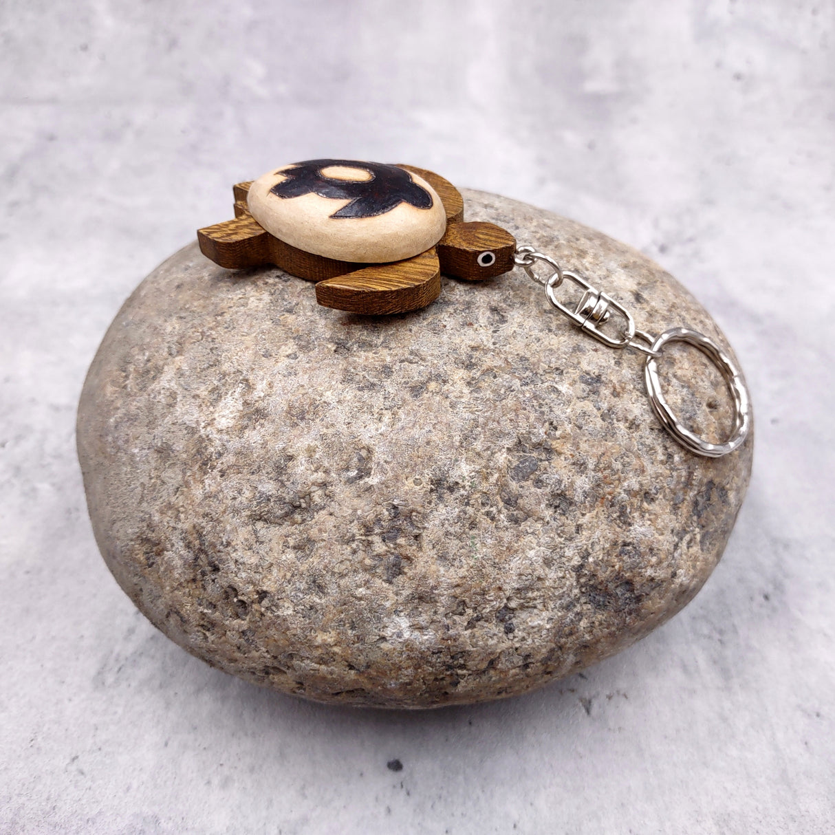 Stylized Woodburned Sea Turtle Keychain (1 keychain approx. 4+ inches) Burnt Wooden Sea Turtle Key Fob for gifting or decorative charm!