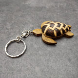Natural Wood PIneapple Sea Turtle Keychain (1 key chain approx. 4+ inches) Wooden Pattern Sea Turtle Key Fob for gifts or decorative charm!