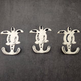 Cast Iron Sea Turtle Wall Hooks White Distressed (1 metal hook approx. 4.75+ inches) White Sea Turtle Double Wall Hook for coastal decor!