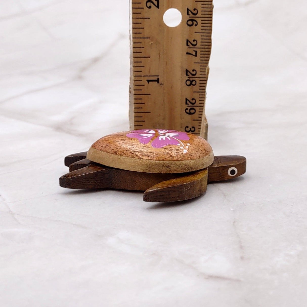 Wooden Sea Turtle Magnet Pink Hibiscus Flower (1 magnet approx. 2+ inches) Wood Sea Turtle Magnet gift for fridges cabinets doors!