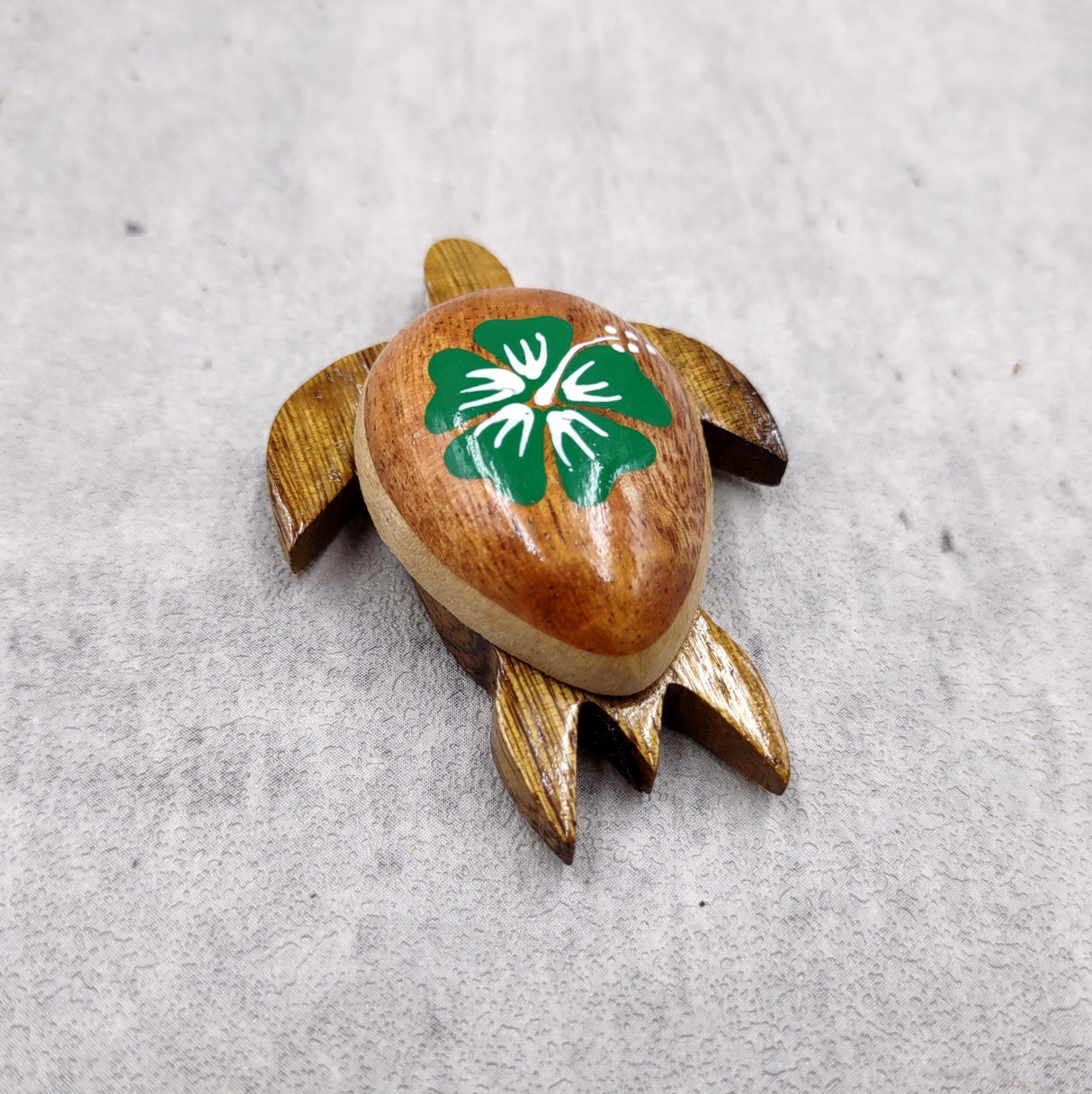 Wooden Sea Turtle Magnet Green Hibiscus Flower (1 magnet approx. 2+ inches) Wood Sea Turtle Magnet gift for fridges cabinets doors!