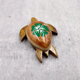 Wooden Sea Turtle Magnet Green Hibiscus Flower (1 magnet approx. 2+ inches) Wood Sea Turtle Magnet gift for fridges cabinets doors!