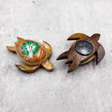 Wooden Sea Turtle Magnet Green Hibiscus Flower (1 magnet approx. 2+ inches) Wood Sea Turtle Magnet gift for fridges cabinets doors!