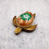 Wooden Sea Turtle Magnet Green Hibiscus Flower (1 magnet approx. 2+ inches) Wood Sea Turtle Magnet gift for fridges cabinets doors!