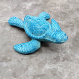 Small Metal Aqua Blue Sea Turtle Figurine (1 turtle figure approx. 3.75+ inches) Small Iron Blue Sea Turtle for coastal home decor & gifts!