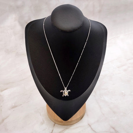 Sea Turtle Pearl Locket Necklace Kit Silver Tone (approx. 17.5+ inches AROUND) Fun Sea Turtle Pearl Pendant Necklace Jewelry Kit to gift!
