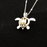 Sea Turtle Pearl Locket Necklace Kit Silver Tone (approx. 17.5+ inches AROUND) Fun Sea Turtle Pearl Pendant Necklace Jewelry Kit to gift!